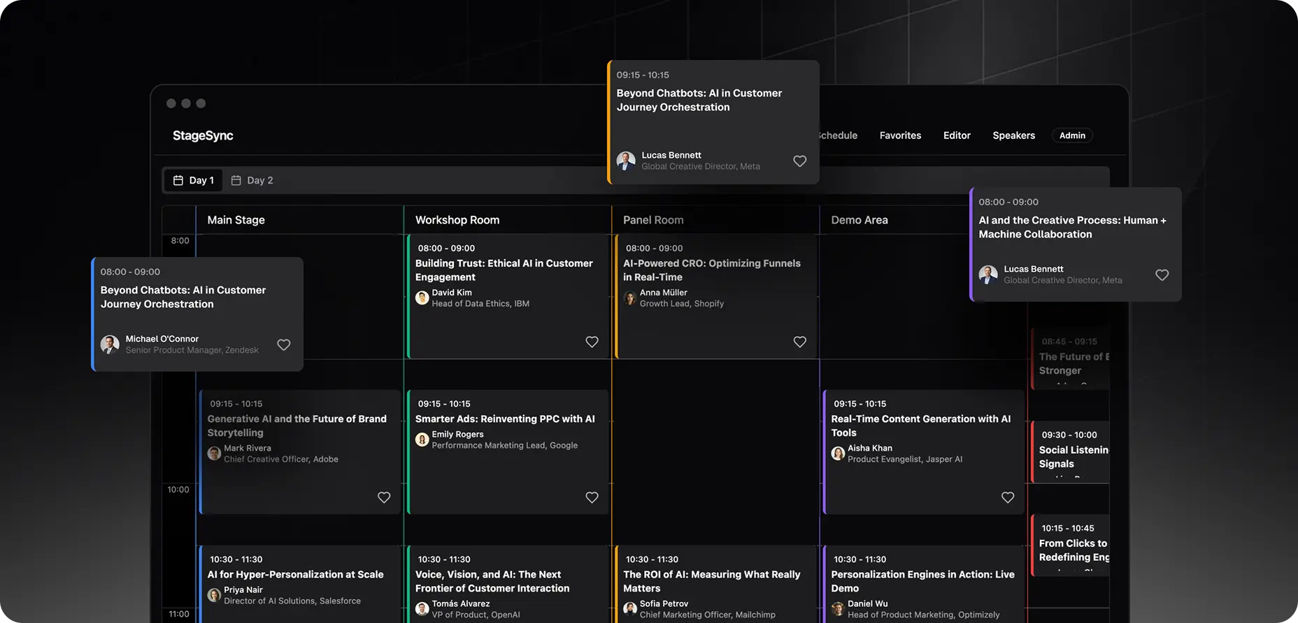 A multi-day, multi-track conference agenda